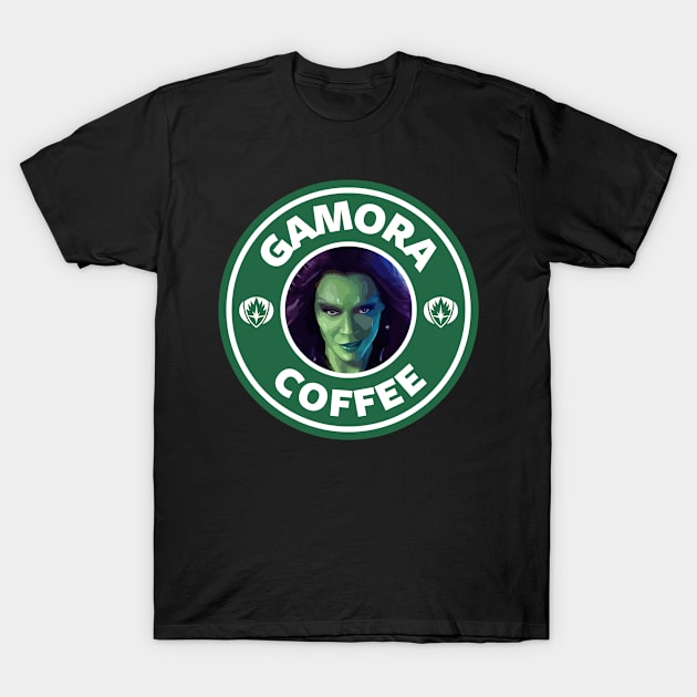 Guardians Of The Galaxy Gamora Coffee Starbucks T-Shirt by Rebus28